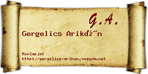 Gergelics Arikán névjegykártya